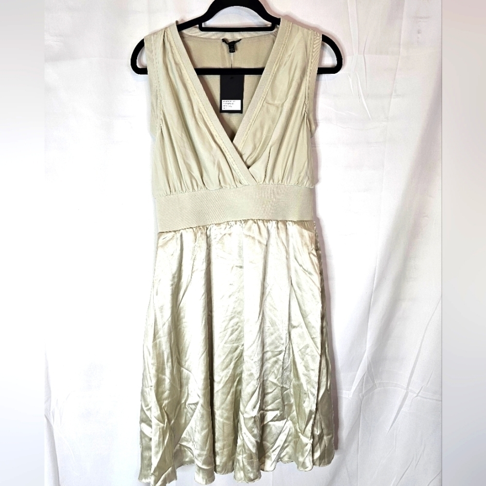 Atm Anthony Thomas Melillo Pearl satin sleeveless dress V-neck Size Small NWT